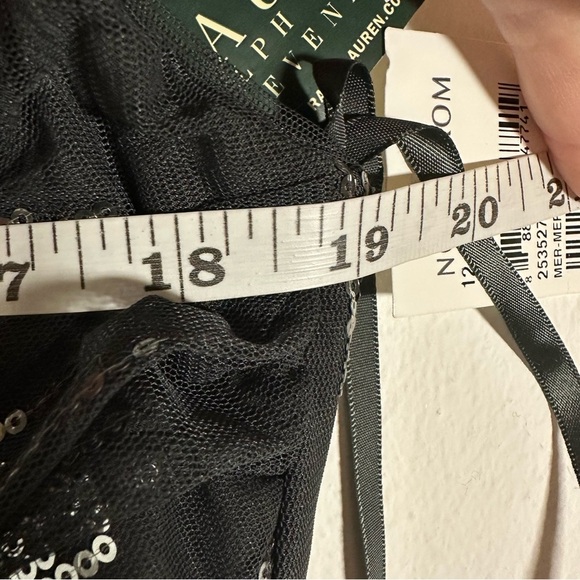 NWT $220 Lauren Ralph Lauren Evening Sequined Mesh Bodice Dress Size 12 - Picture 9 of 11